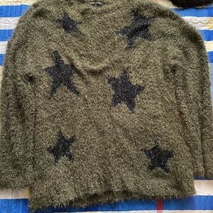 Moral Fiber Olive Star Sweater